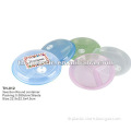plastic storage box divider for Japan,round plastic 3 compartments food container with lid